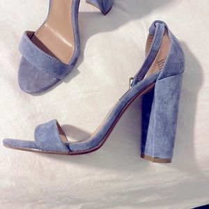 Blue suede Steve Madden block heel